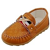DADAWEN Boy's Girl's Classic Slip-on Loafers Oxford Flat Shoes Yellow US Size 11.5 M Little Kid