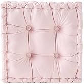 vctops Chair Cushion for Dining Chair, Soft Velvet Square Seat Cushion with Ties Cozy Indoor Chair Pad Cushion for Office Kitchen Dining Room (Pink,16"x16")