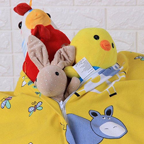 Auwer Stuffed Animal Storage Kid Bean Bag Chair - Plush Toy Storage for your Child's Stuffed Animals and Blankets (A 2)