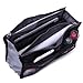 HDE Expandable Handbag Insert Purse Organizer with Handles (11X6.3X3.5) - Black
