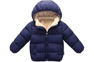KIMJUN Toddler Baby Hooded Down Jacket Boys Girls Kids Thicken Warm Winter Coat Outerwear 1-7t
