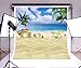 OFILA Tropical Beach Backdrop for Kids 5x5ft Kids Beach Theme Birthday Party Photography Background Summer Party Backdrop Beach Baby Shower Photo Shoot Seaside Backdrop Props