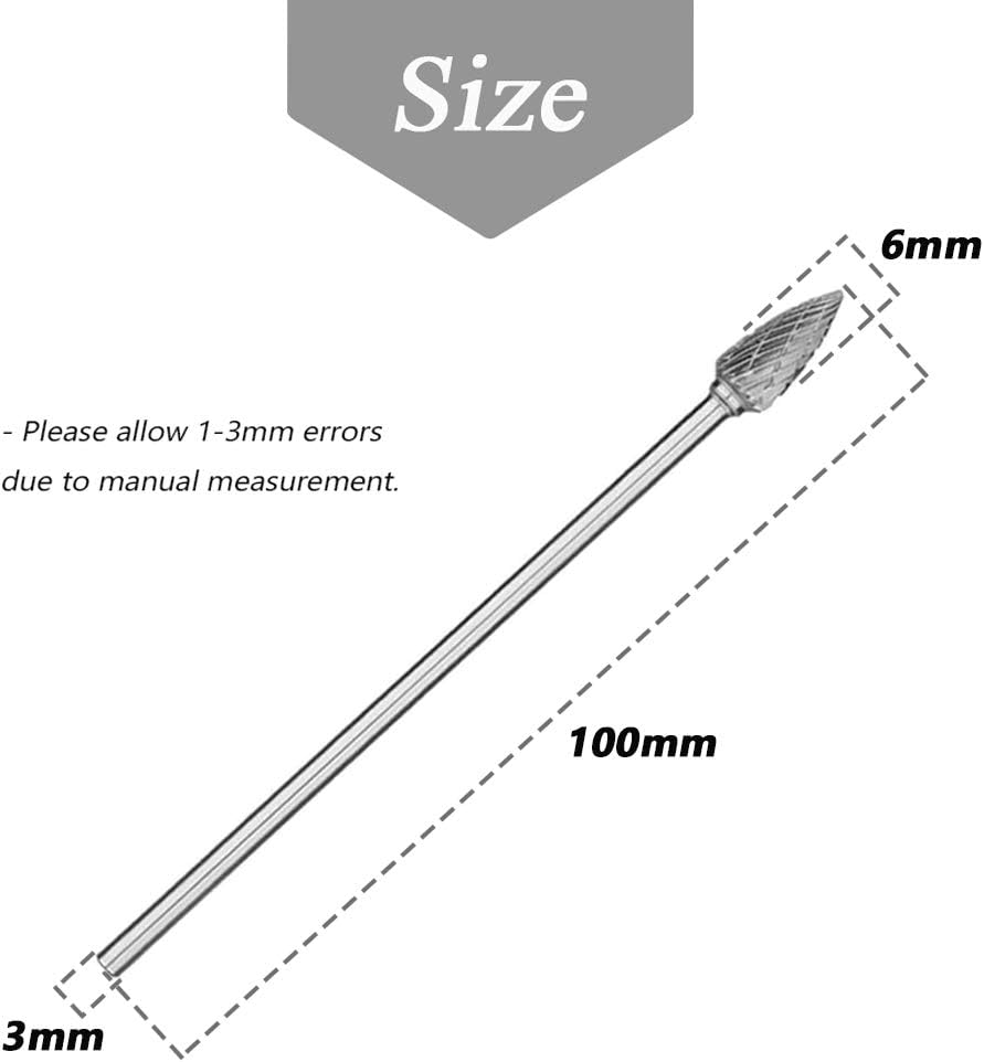 Mesee 10 Pieces Tungsten Carbide Rotary Burrs - Image 3