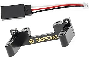 RampCrab Servo Mount Bracket for FXC24, Adjustable Servo Mount Tray, 1/24 RC Car Steering Servo Mount for FMS FCX24 Power Wagon Butcher & Max Smasher Big Foot, K5 Upgrade Parts, Brass, Black