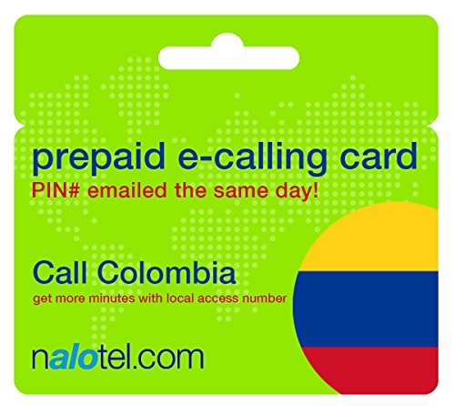 Prepaid Phone Card - Cheap International E-Calling Card $10 for Colombia with Same Day emailed PIN, no Postage Necessary