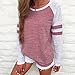 Canserin Autumn Blouse, Women V Neck Pullover Autumn Long Sleeve T-Shirt Sweatshirts Pink Blouse Tops Size US 4-10 (XL, Red)