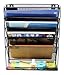 Executive Office Solutions Mesh Wall Mounted Hanging Document & File Organizer - 5 Compartment Vertical Magazine Rack & Mail Sorter/Holder Tray - Black (WF-1)