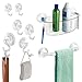 iDesign BPA-Free Plastic Power Lock Suction Wall Storage Basket Organizer Caddy for Bathroom Shower, Bath Tub, and Mirrors - Clear