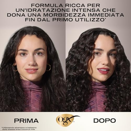 Shampoo Nourishing + Coconut Milk idratante con Latte e Olio di Cocco, Shampoo capelli secchi con effetto districante per capelli morbidi, luminosi e sani, 385 ml