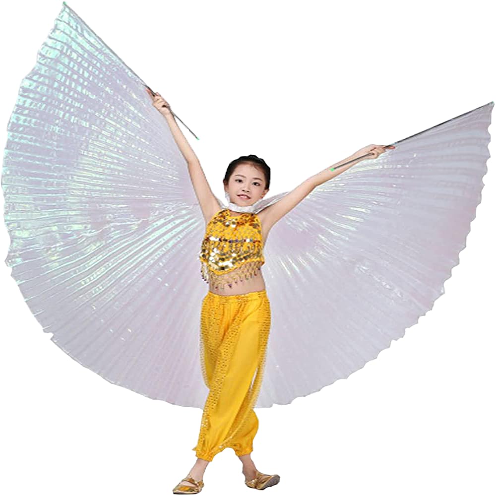 Leemiman Isis Wings Belly Dance Costumes Isis Wings with Sticks White