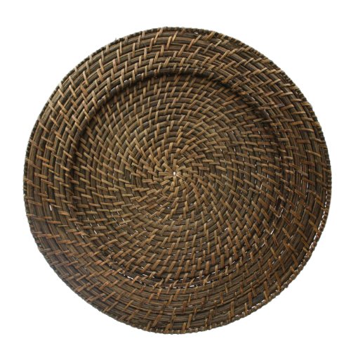 ChargeIt by Jay Round Rattan Chargers Set of 4 Decorative Service Plates for Home, Professional Fine Dining Perfect for Events & Dinner Parties - Thumbnail 2