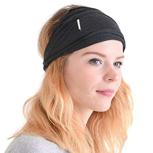 CHARM mens Elastic Bandana Headband Japanese Long Hair Dreads Head wrap Mix Black 