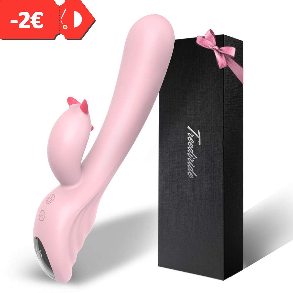 Delphin Vibratoren für sie mit Klitoris und G-Punkt Stimulation, Treediride Dildo Massagegerät mit Dual Motor & 9 Vibrationsmodi Sexspielzeug