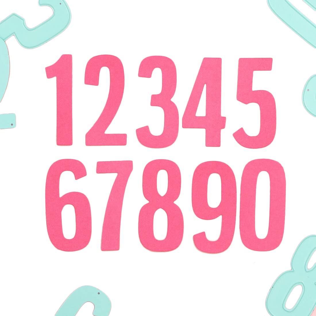 Craftelier - Set of 10 Number Cutting Dies of approx. 5.5 cm for Cutting Paper, Card or 2 mm EVA foam, incl. hook and loop Case | Compatible with Various Models of Die Cutting Machines