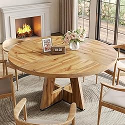 LITTLE TREE Round Dining Table for 4-6 People, 47