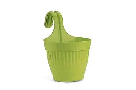 Gardens Need 100% Virgin Plastic Dzire Pot-07 Hanging Planter| Set of 5 Planter, (11.5cm x 18cm x 26.5cm, Lemon Green)