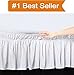 Elegant Comfort Luxury Wrinkle Resistant -Wrap Around Style- Elastic Bed Wrap Ruffled Bed Skirt 16inch Drop, Queen/King, White