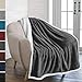PAVILIA Sherpa Fleece Throw Blanket for Couch, Dark Grey, Plush Soft Fuzzy Sofa Blanket, Cozy Reversible Winter Throw for Women Men, 50x60 Inches