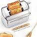 Aicok Toaster, 2-Slice Toaster Stainless Steel Toaster with Removable Crumb Tray, Extra-Wide Slots, 7 Setting Shade Selectors, 850W, Silver