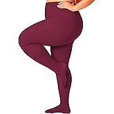 VivaCurve Plus Size Opaque Tights for Women 240D Soft Solid Color Footed High Waist Control Top Pantyhose