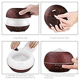 TONERONE Essential Oil Diffuser 400ml Wood Grain Cool Mist Aromatherapy Humidifier Ultrasonic Aroma Humidifier for Office, Baby Room, Bedroom, Conference room, fitness room (Black)