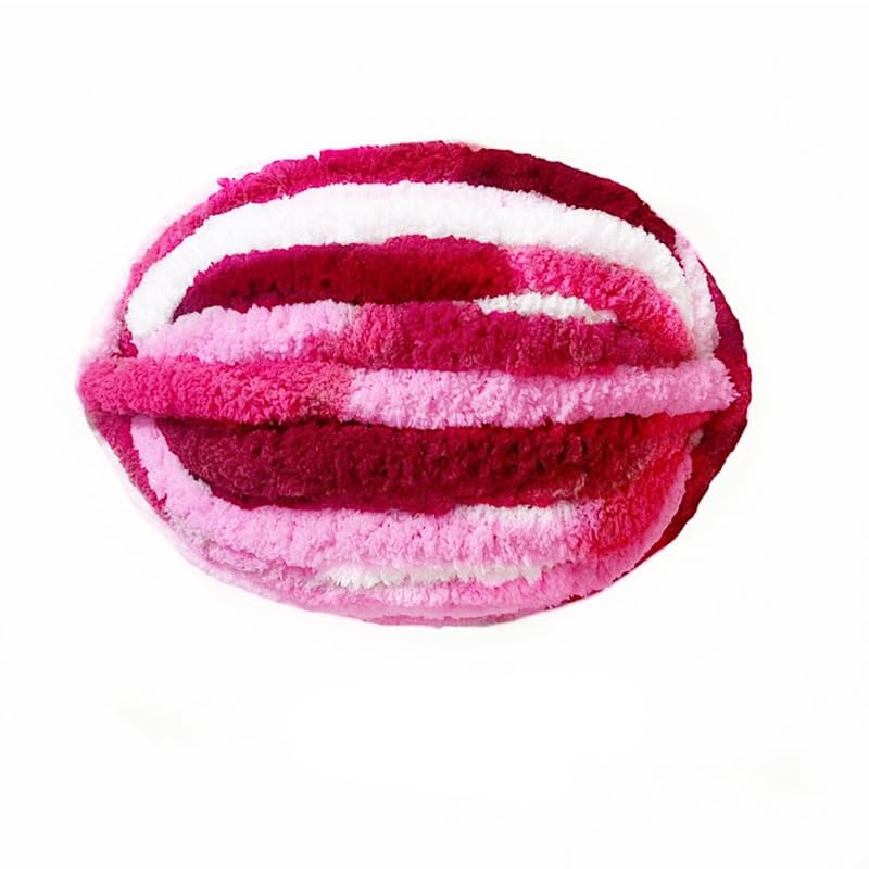 Yarn Knitting Yarn Soft Chunky Wool Crochet Ball Craft Multi Color Bulky Crochet 250g, for Blanket DIY Craft Multicolour Multi-Red