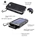 Solar Power Bank 10000mAh Solar Charger Waterproof Portable External Battery USB Charger Built in LED light with Compass for iPad iPhone Android Cellphones (Black)