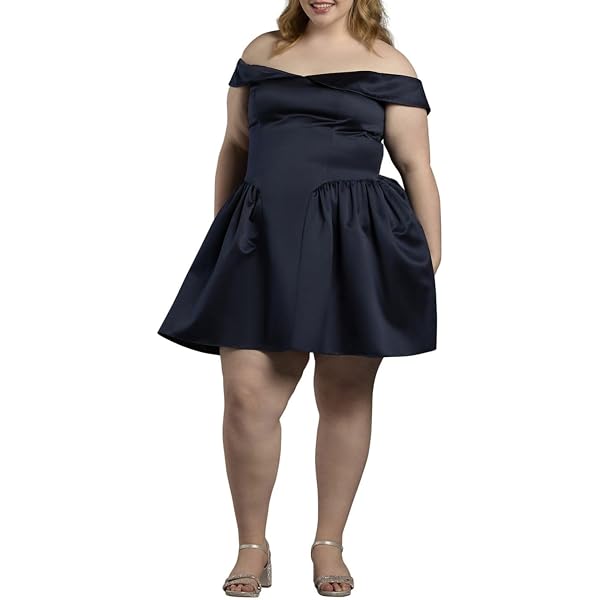 david's bridal mini dress Davids Bridal, The Edit by DB Studio Women's Formal Drop Waist Mini Dress, Short, Satin
