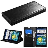 ZTE Grand X Max Plus Case, ZTE Grand X Max Case, Nagebee - Wallet Flip Case Pouch Cover Fold Stand case Premium Leather Wallet Flip Case (Fold Wallet Black)