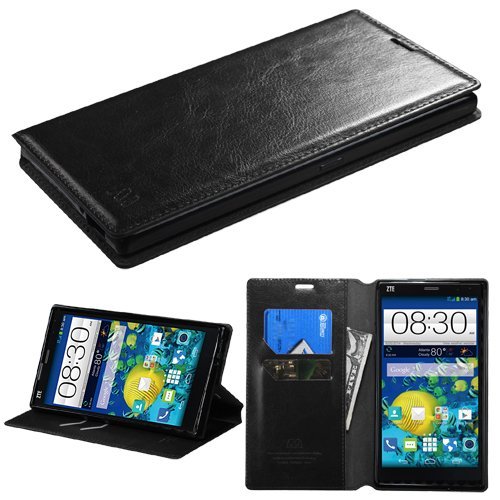 ZTE Grand X Max Plus Case, ZTE Grand X Max Case, Nagebee - Wallet Flip Case Pouch Cover Fold Stand case Premium Leather Wallet Flip Case (Fold Wallet Black)