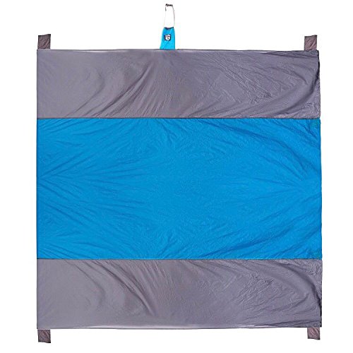 Sand Free Beach Blanket,100% 400T Gird Ripstop Nylon Outdoor Waterproof Picnic Blanket,Oversized 10'X 9' For 7 Adults,Compact,Quick Drying,Lightweight And Durable Design,Includes 4 Metal Pegs