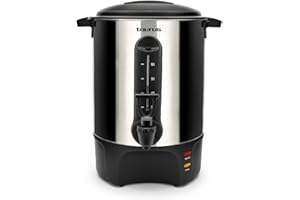 Taurus Coffee Station 60 – 60-Cup (10 L / 338 fl oz) Stainless Steel Coffee Percolator, Commercial Coffee Urn, Fast Brewing, Reusable Basket Filter, Perfect for Restaurants, Offices & Events