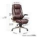 KADIRYA 500 lb High Back Bonded Leather Executive Office Chair Adjustable Recline Locking Mechanism,with Massage Computer Desk Chair,Thick Padding and Ergonomic Design for Lumbar Support,Brown