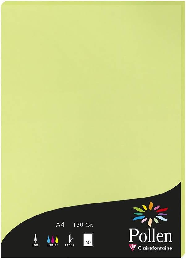 Clairefontaine Pollen 44205C A4 50 Sheets 120gsm Green Invitation Paper