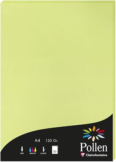 Clairefontaine Pollen 44205C A4 50 Sheets 120gsm Green Invitation Paper