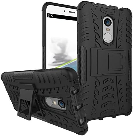 suvice Hard Hybrid Armour Rubber Bumper Kick Stand Back Case Cover For Xiaomi Redmi Note 4 - Black