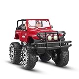 SZJJX 1:10 Remote Control Car 4WD Shaft Drive Truck Large Four-wheel Drive Remote Super Off-road racing Toy Radio Controlled rc Chargeable Off-road Rock Crawler(JJX 601 Vehicle Red)