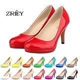ZriEy women's Close Toe Dress Platform Pump Professional Ladies Stiletto Heel