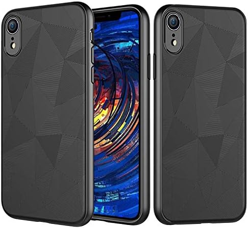 iPhone Xr Cases, WINWONBRA Slim Flexible TPU Brushed Texture Impact [Shock Absorption] Xs Max Cover Anti-Slip Protective Phone Case for iPhone Xr 2018 6.1 inch [Black]