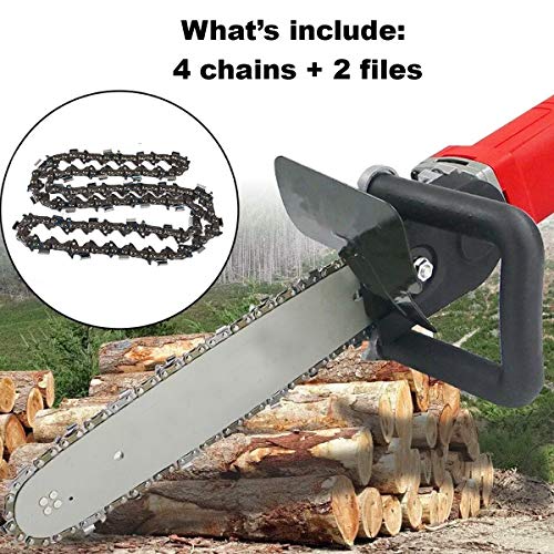 4 Pack 14Inch Chainsaw Chain with 2 Bonus Sharpening Files; Heavy Duty