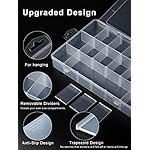 iBune-18-Grids-Plastic-Compartment-Container-Bead-Storage-Organizer-Box-Case-with-Adjustable-Removable-Dividers-for-Jewelry-Cosmetics-Craft-Tackle-Pills-Bolts-and-Nuts