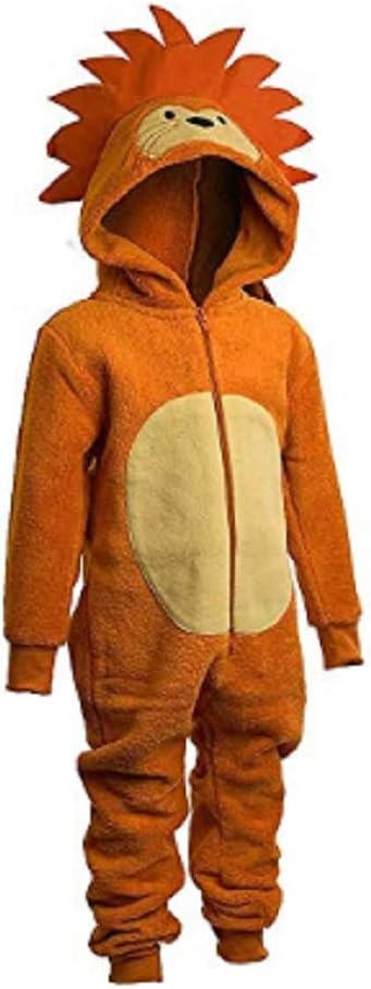 Animal Crazy Boys Supersoft Fleece Lion Onesie Jumpsuit Playsuit