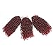 BeautyGrace Pack of 3 Marlybob Crochet Braids Hair Ombre Afro Kinky Curly Braiding Hair Extensions for Girl Women(8