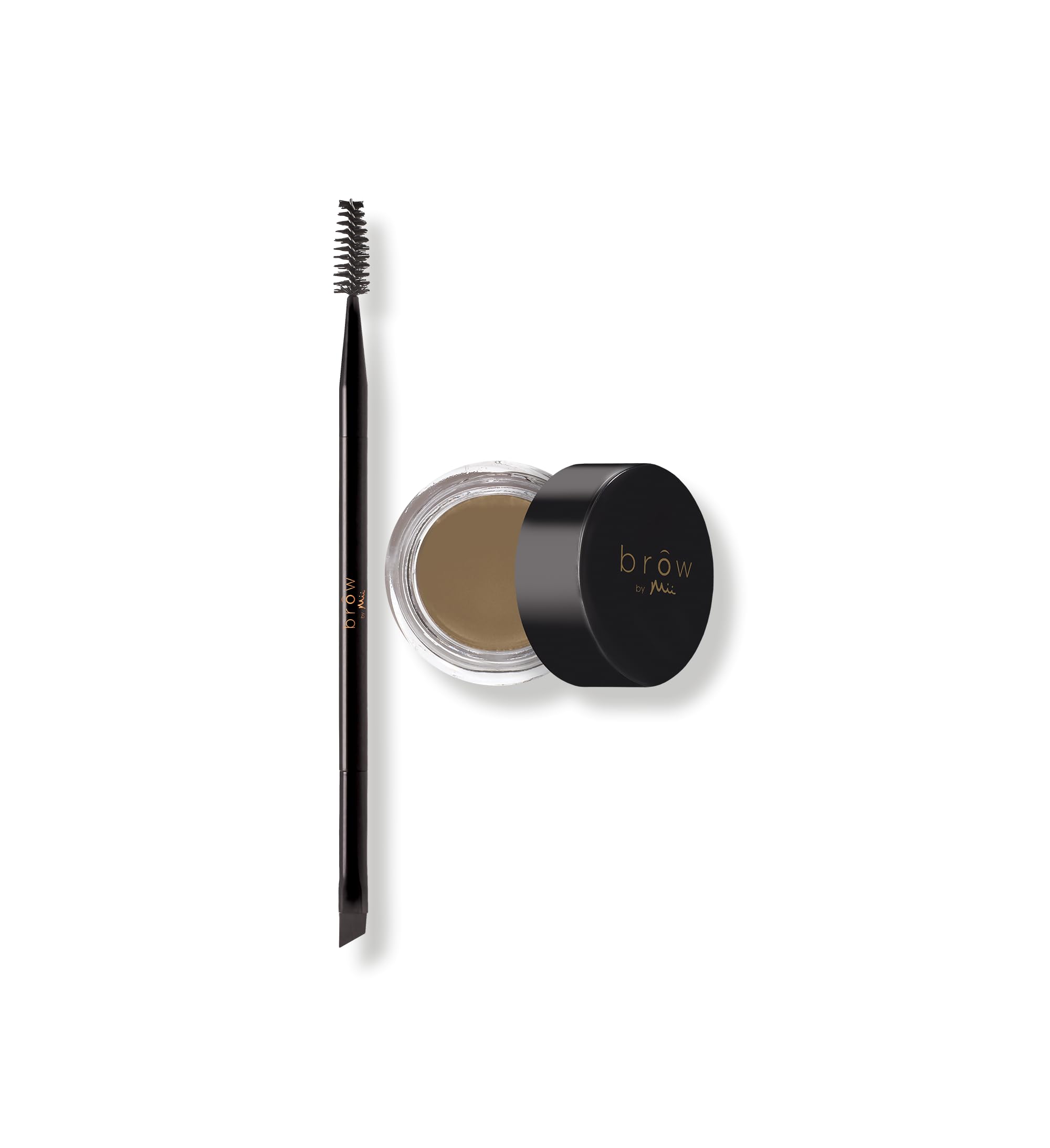 Mii Cosmetics - Brow By Mii Designer Brow Duo - Brow Master Brush & Eyebrow Pomade - Medium