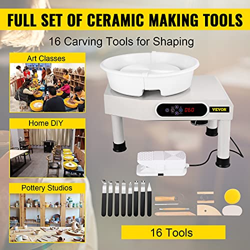 VEVOR Men's Pottery Wheel Ceramic Forming Machine, White, Large on
