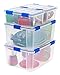 IRIS USA WSB-SS/LD Ziploc WeatherShield 16 and 60 Quart Storage Box, Clear, 4 Pack