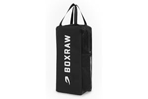 BOXRAW Lineal Glove Bag – Boxing Glove Storage with Ventilated Lining, Padded Interior & Water-Resistant Shell – For Sparring Gloves, Fight Night Travel, Gym Use – Black