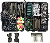 JSHANMEI ® Carp Fishing Tackle Kit with Swivels/Hooks/Sleeves/Rubbers Tubes/Lead Clips/Beads/Hair Rigs/Hair Extender Stoppers Set (225pcs/box)
