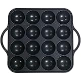 UPIT 16-Holes Takoyaki Maker Pan Plate for Stovetop, Nonstick Coating Aluminum, 7.7 x 7.7 inches