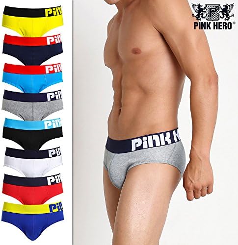 AEByuan Pink Heroes Mens Soft Cotton Boxer Underpants Briefs Shorts Pouch Underwear (White, L)